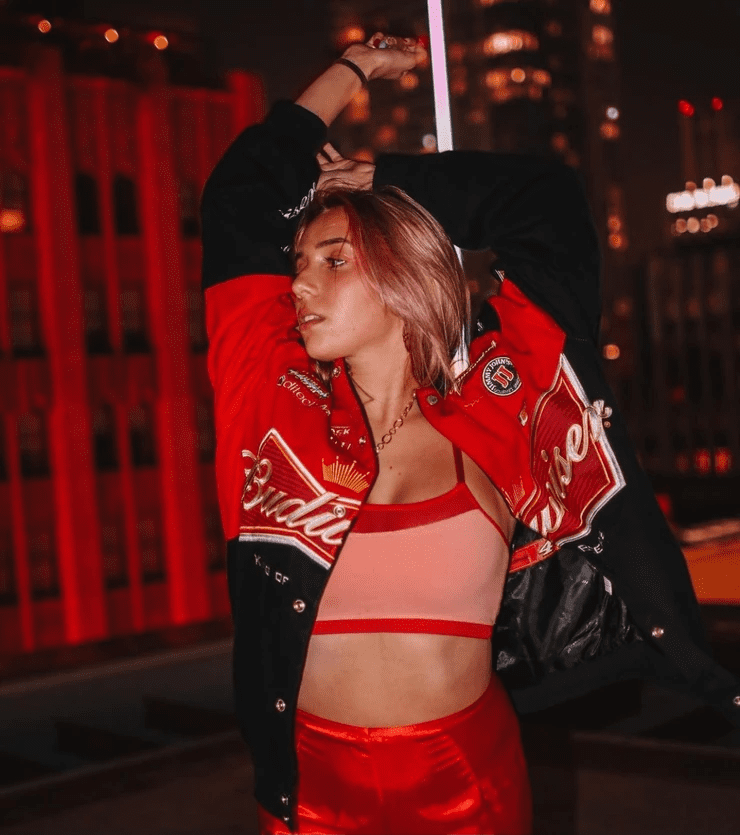 Lexy Silverstein wears a varsity jacket