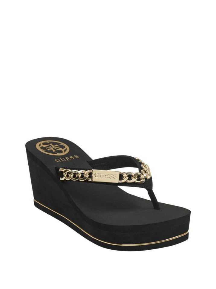 Guess platform flip flops