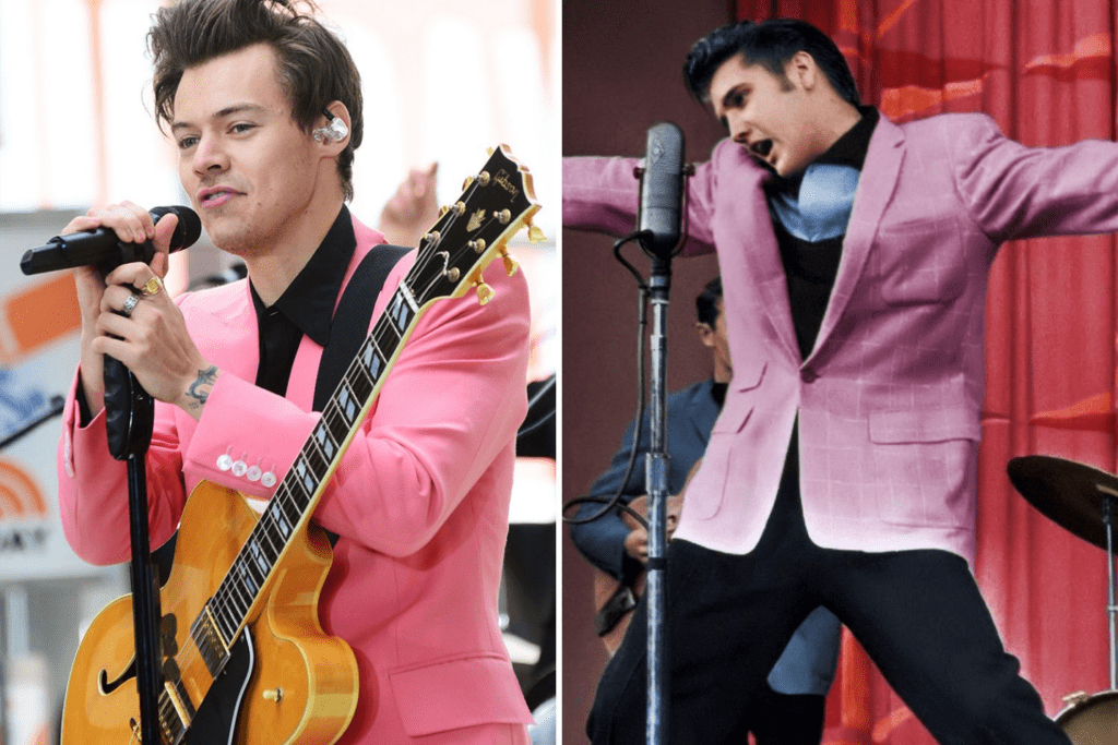 Harry Styles dressed like Elvis on stage