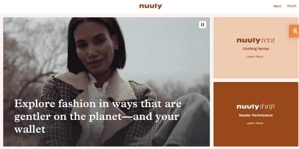 Nuuly, a website/app where you can rent clothing.
