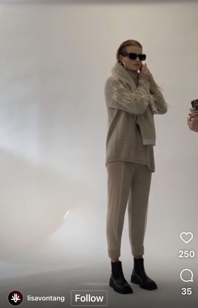 An outfit designed by Lisa Von Tang