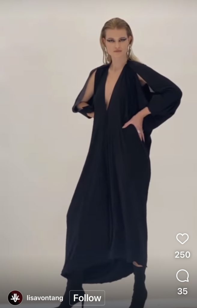 An outfit designed by Lisa Von Tang