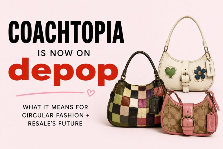 Coachtopia products featured on Depop, highlighting circular fashion, resale shopping, and sustainable luxury accessories.